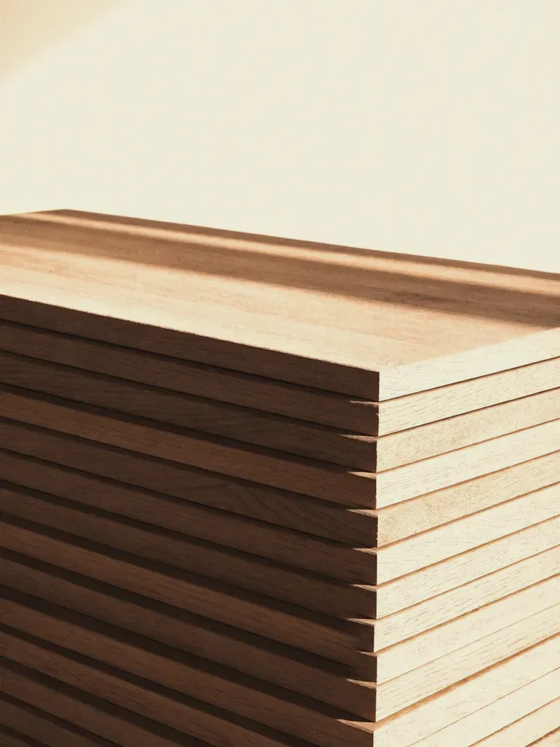 Precisely stacked ash planks